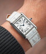 Bracelet Alligator Blanc Himalaya Mat pour Cartier Tank