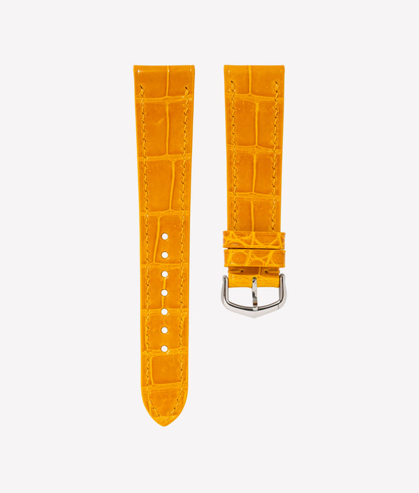 Bracelet Alligator Jaune Safran Satiné pour Cartier Tank