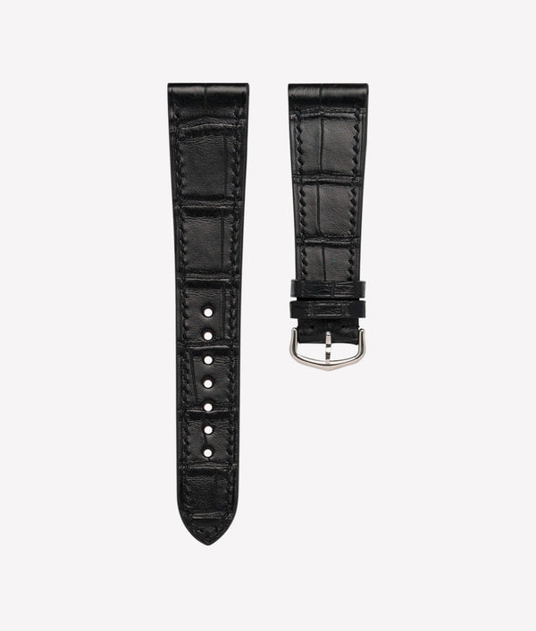 Bracelet Alligator Noir Mat pour Cartier Tank