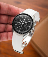 Bracelet Caoutchouc CTS Blanc pour Omega Speedmaster