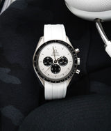 Bracelet Caoutchouc CTS Blanc pour Omega Speedmaster