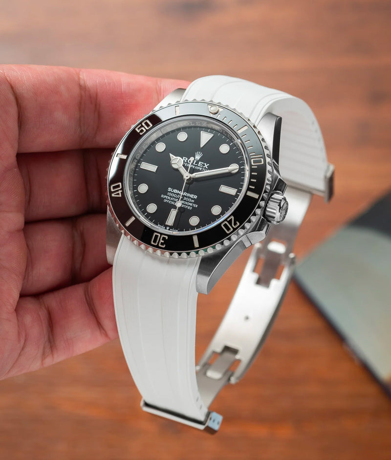 Bracelet Caoutchouc CTS Blanc pour Rolex Submariner 41mm