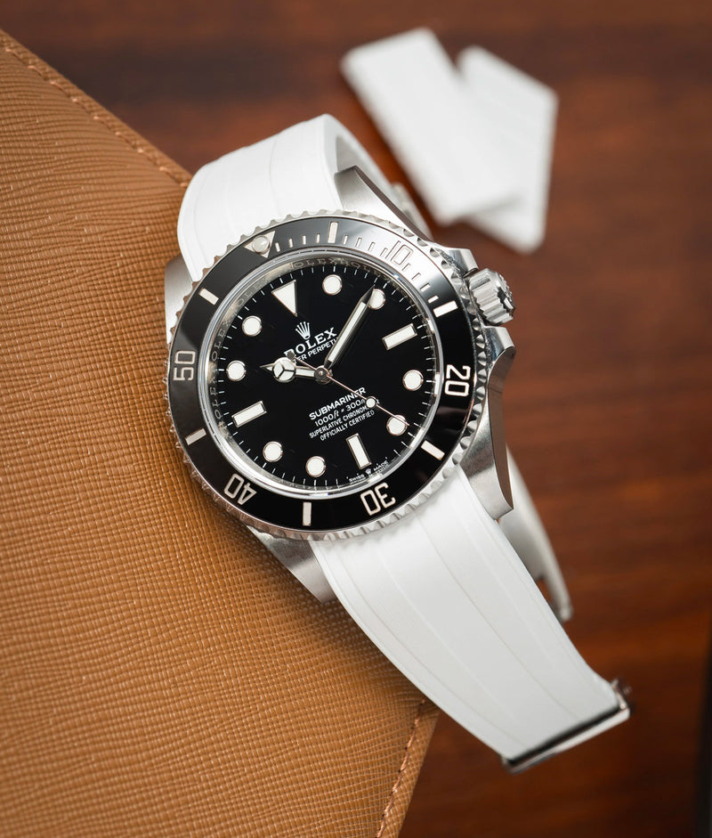 Bracelet Caoutchouc CTS Blanc pour Rolex Submariner 41mm