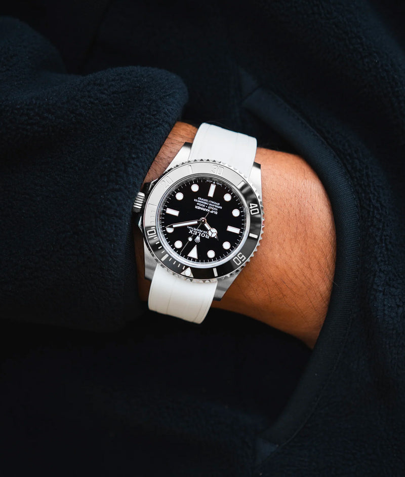 Bracelet Caoutchouc CTS Blanc pour Rolex Submariner 41mm