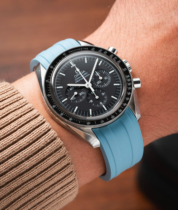 Bracelet Caoutchouc CTS Bleu Ciel pour Omega Speedmaster