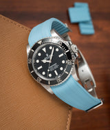 Bracelet Caoutchouc CTS Bleu Ciel pour Rolex Submariner 41mm