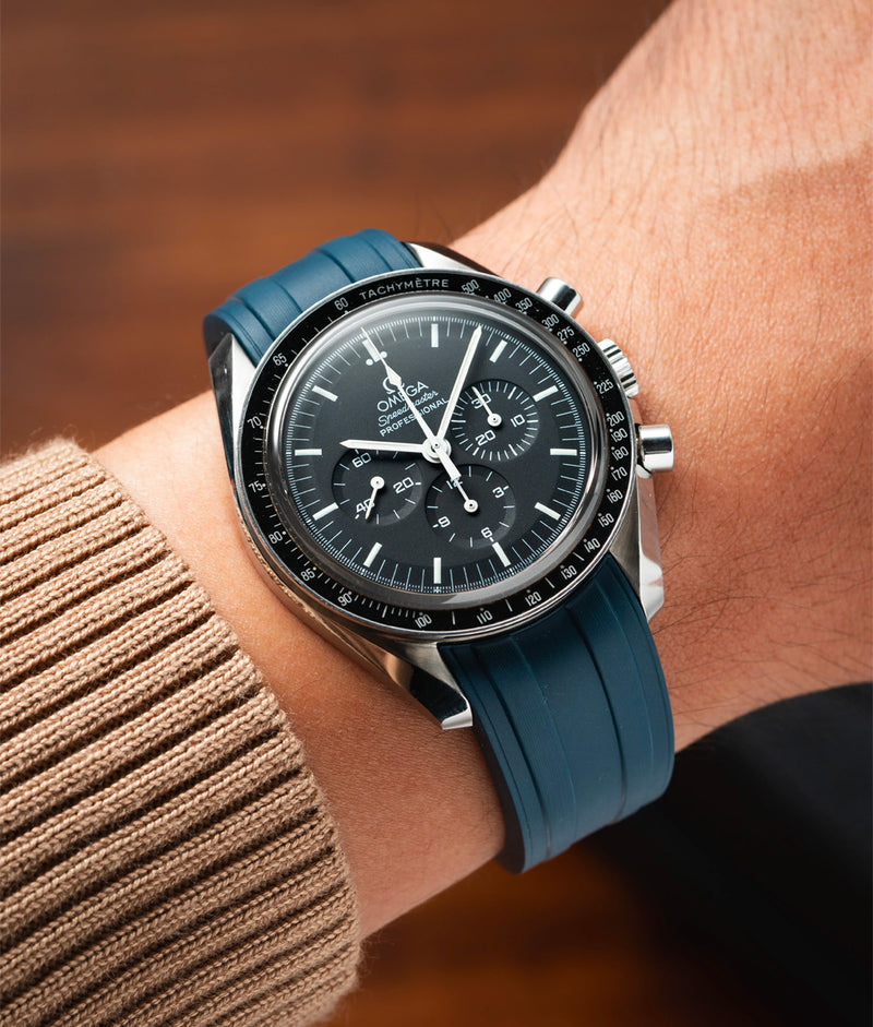 Bracelet Caoutchouc CTS Bleu Marine pour Omega Speedmaster