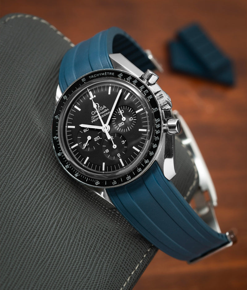 Bracelet Caoutchouc CTS Bleu Marine pour Omega Speedmaster