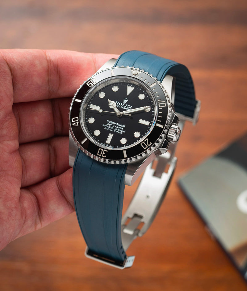 Bracelet Caoutchouc CTS Bleu Marine pour Rolex Submariner 41mm