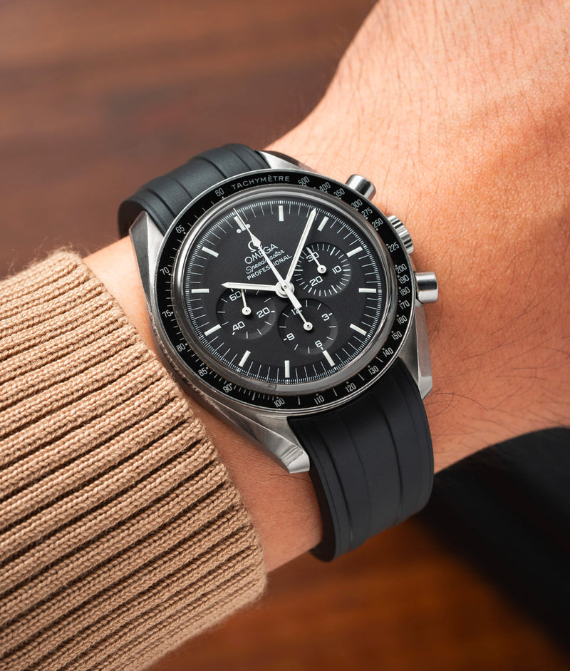 Bracelet Caoutchouc CTS Noir pour Omega Speedmaster