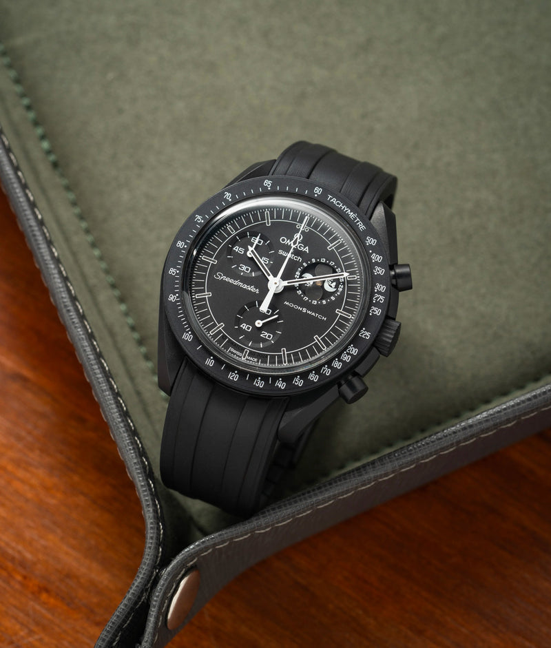 Bracelet Caoutchouc CTS Noir pour Omega Speedmaster