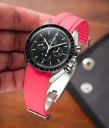 Bracelet Caoutchouc CTS Rose pour Omega Speedmaster