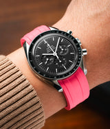 Bracelet Caoutchouc CTS Rose pour Omega Speedmaster