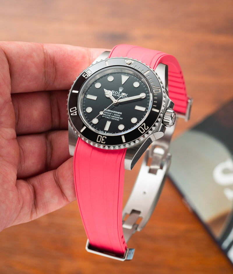 Bracelet Caoutchouc CTS Rose pour Rolex Submariner 41mm