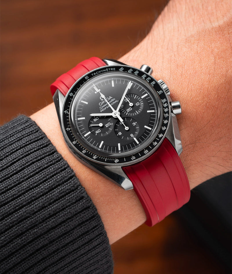 Bracelet Caoutchouc CTS Rouge pour Omega Speedmaster