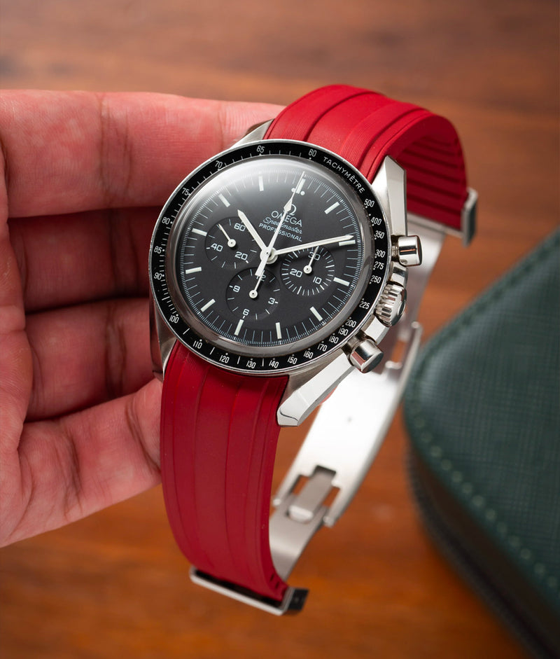 Bracelet Caoutchouc CTS Rouge pour Omega Speedmaster