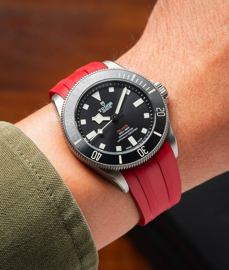 Bracelet Caoutchouc CTS Rouge pour Tudor Pelagos 39