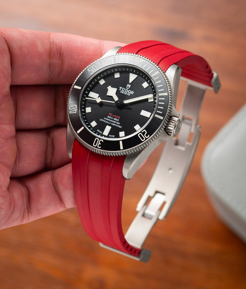 Bracelet Caoutchouc CTS Rouge pour Tudor Pelagos 39