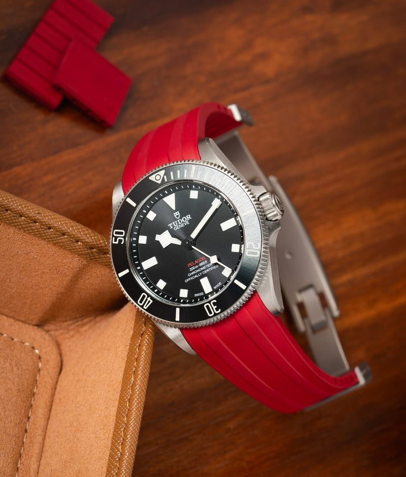 Bracelet Caoutchouc CTS Rouge pour Tudor Pelagos 39