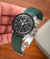 Bracelet Caoutchouc CTS Vert Émeraude pour Omega Speedmaster