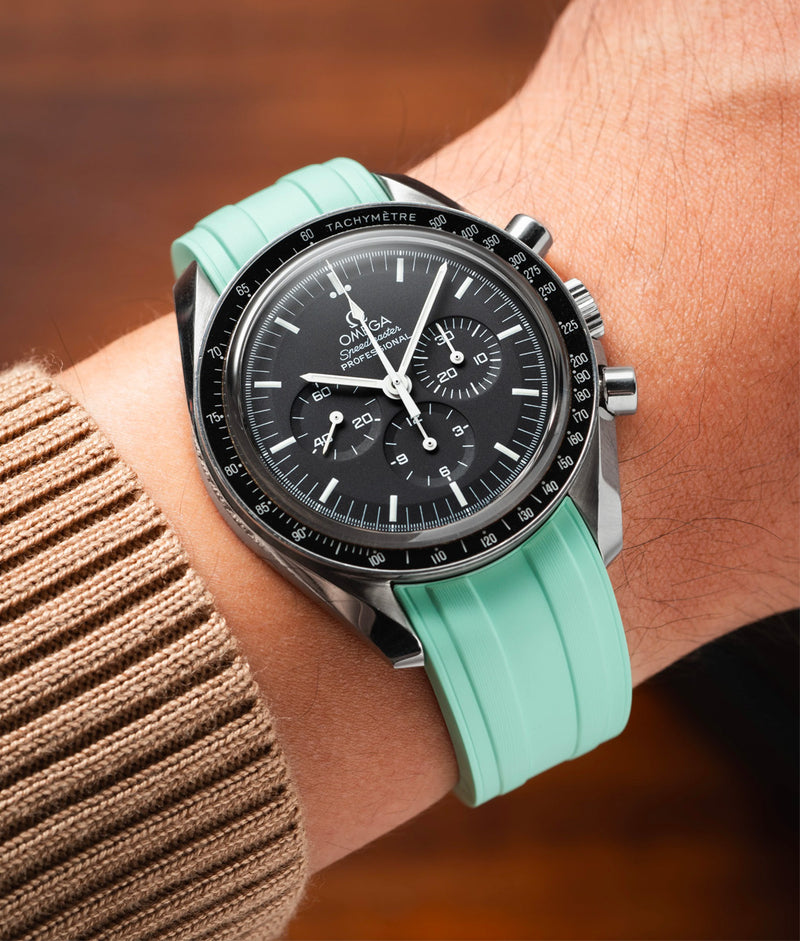 Bracelet Caoutchouc CTS Vert Menthe pour Omega Speedmaster