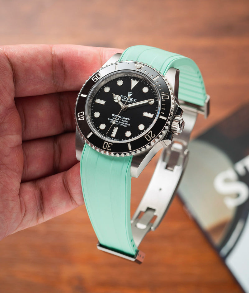 Bracelet Caoutchouc CTS Vert Menthe pour Rolex Submariner 41mm