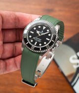 Bracelet Caoutchouc CTS Vert Olive pour Rolex Submariner 41mm