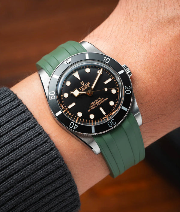 Bracelet Caoutchouc CTS Vert Olive pour Tudor BB54