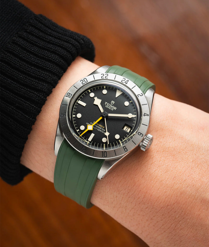 Bracelet Caoutchouc CTS Vert Olive pour Tudor Black Bay Pro