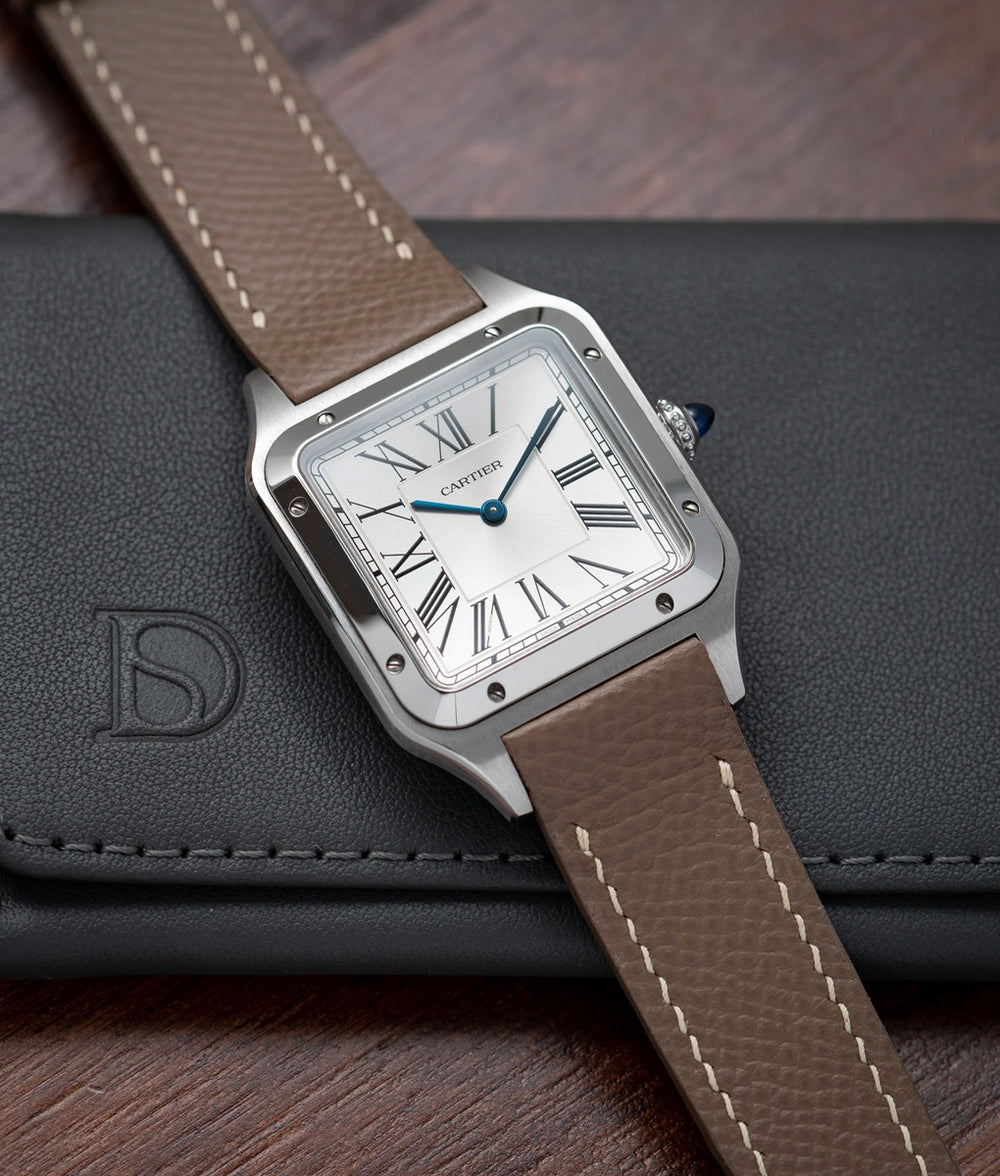 Bracelet Taupe Watch Strap Epsom Taupe Bracelet For Cartier Santos