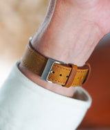 Bracelet Cuir Crazy Horse Fauve