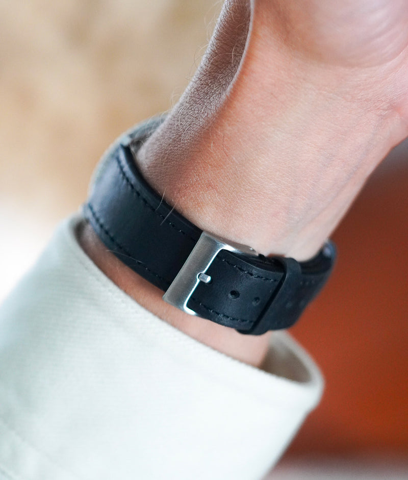 Bracelet Cuir Crazy Horse Noir