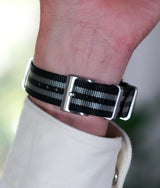 Bracelet NATO Lisse Bond Noir/Gris