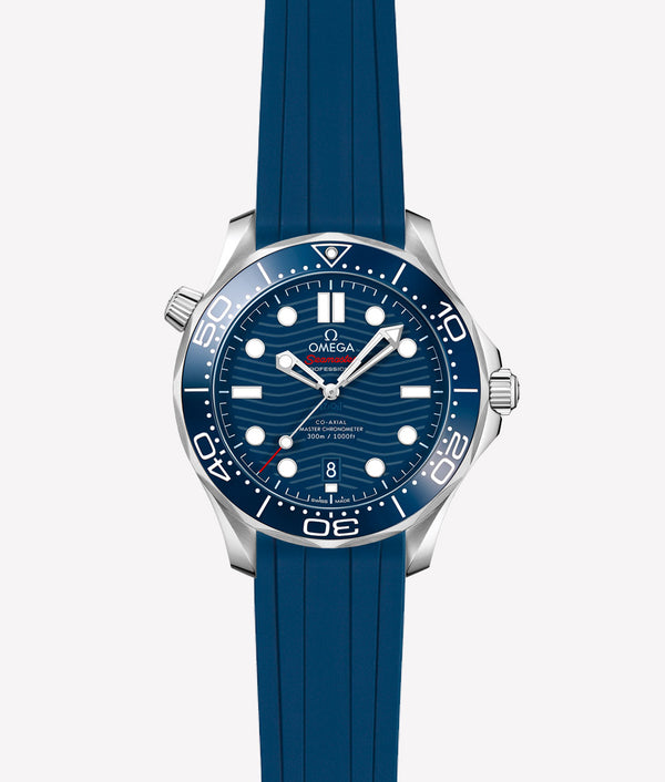 Bracelet Caoutchouc FKM CurveFit Bleu pour Omega Seamaster 300M