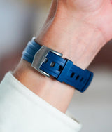 Bracelet Caoutchouc FKM CurveFit Bleu pour Omega Seamaster 300M
