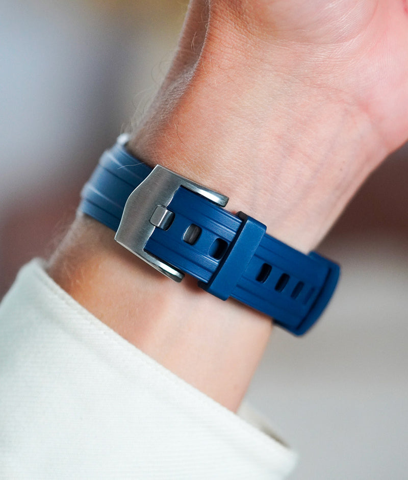 Bracelet Caoutchouc FKM CurveFit Bleu pour Omega Seamaster 300M