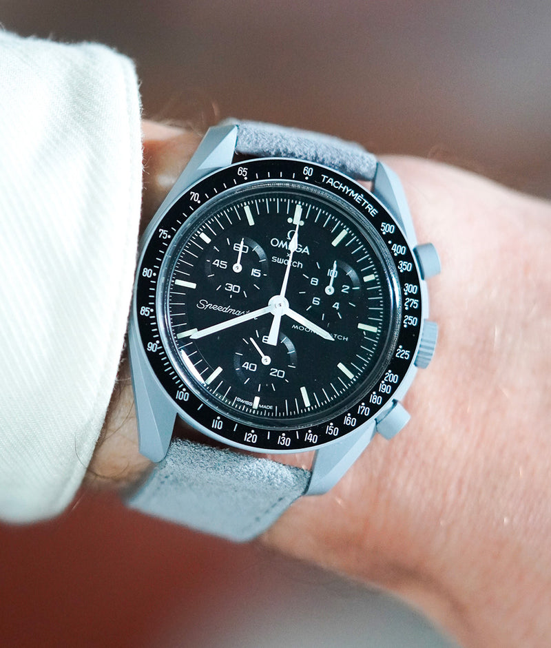 Light Gray Nubuck Leather Strap