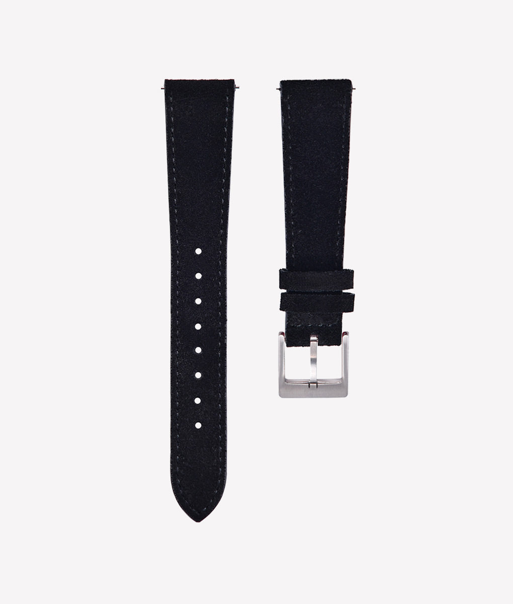 Bracelet De Montre En Cuir Noir 8mm - Boucle Dorée - Neuf Sans étiquette (remplacement)