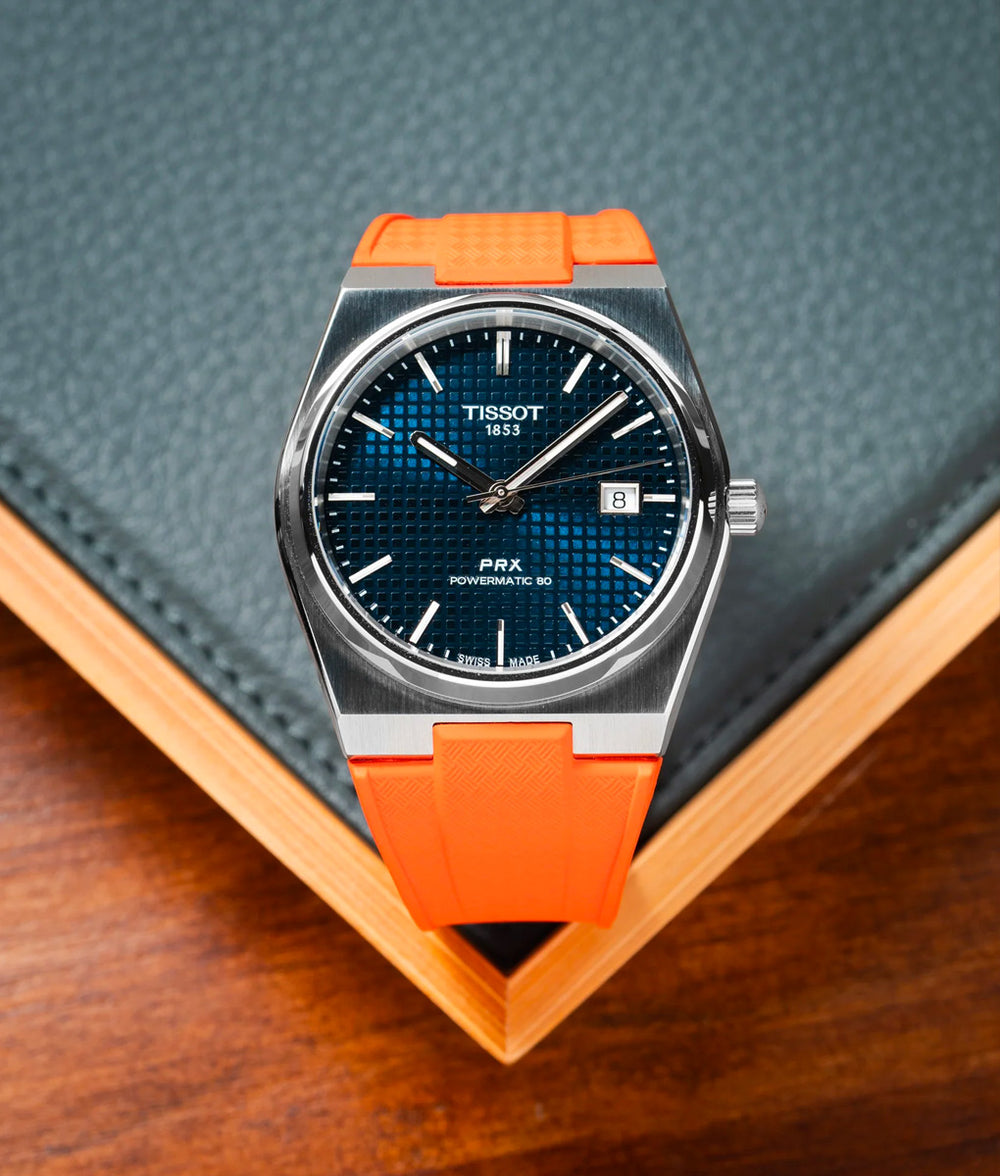 Bracelet Caoutchouc CTS Orange pour Tissot PRX Delugs LE PETIT