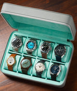 Boîte pour 8 Montres Zip Box Light Grey/Turquoise