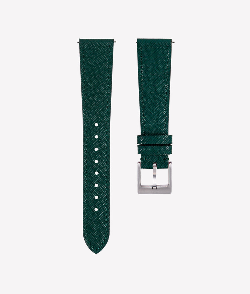 Bracelet Cuir Saffiano Vert