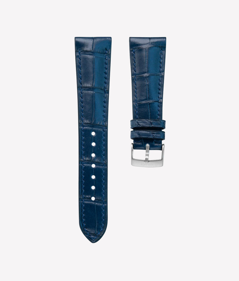 Bracelet Alligator Signature Bleu Marine Mat