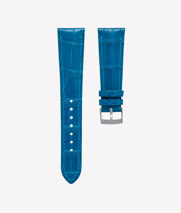 Bracelet Alligator Signature Bleu Océan Mat