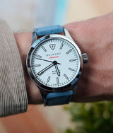 Bracelet Cuir Nubuck Bleu