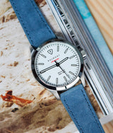 Bracelet Cuir Nubuck Bleu