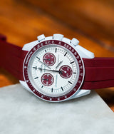 Bracelet Silicone Rouge Bordeaux pour MoonSwatch