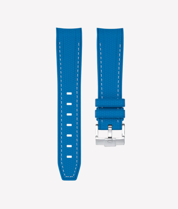 Bracelet Silicone Gaufré Bleu pour MoonSwatch
