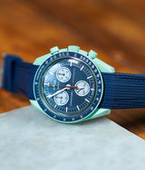 Bracelet Silicone Gaufré Bleu Marine pour MoonSwatch