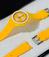 Bracelet Silicone Gaufré Jaune pour MoonSwatch