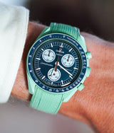 Bracelet Silicone Gaufré Vert Clair pour MoonSwatch